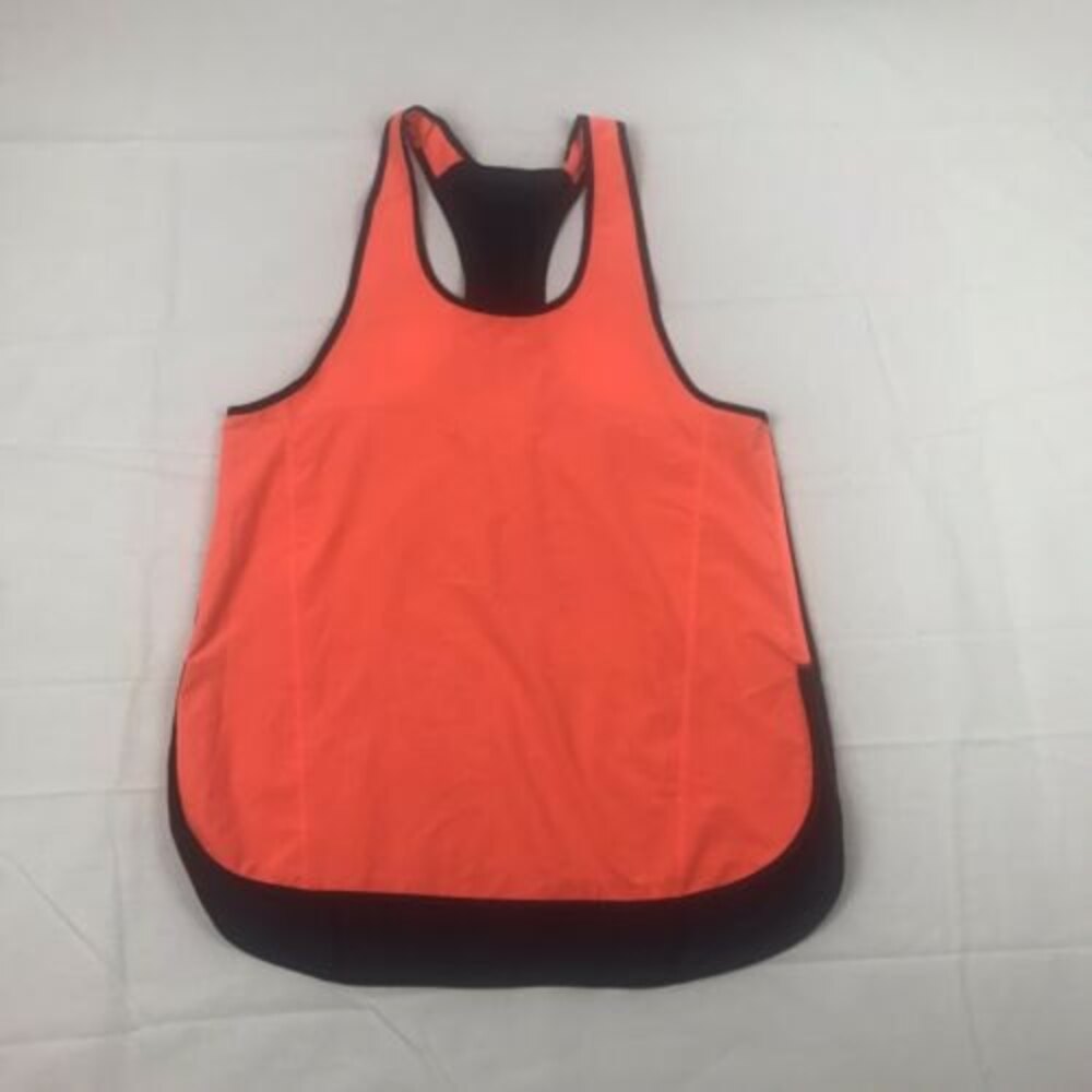 Lululemon Pump‎ It Up Tank Top Singlet Flare Orange Inkwell Blue Size 6